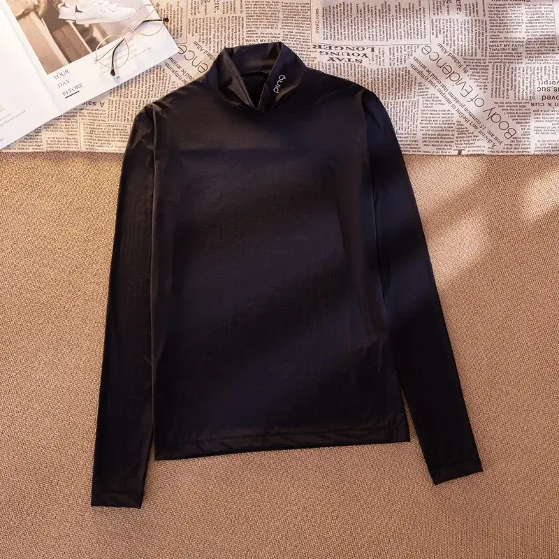 Camisa de fondo de seda de hielo ultrafina para mujer, protector solar de manga larga, Golf, verano, 2023