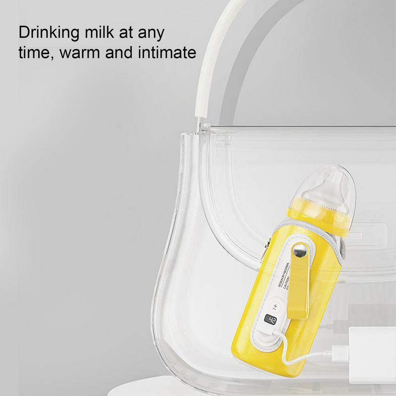 Botella de leche portátil USB, cubierta calefactora para biberón de bebé, bolsa de aislamiento antideslizante, calentador de biberón USB, mantiene el calor