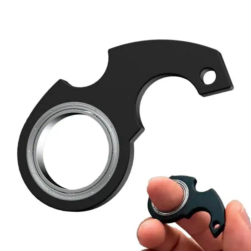 Spinner Stress Toy Keychain Metal Idget Toy Kid Fingertip Spin Keyring Finger Fidget Ring Relieve Anxiety Boredom Party Gift