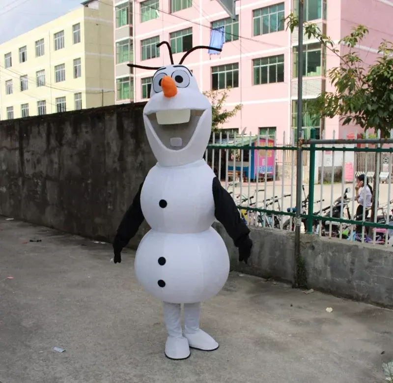 Disney Frozen Snow Man Cosplay Traje, Olaf Personagem, Mascote Publicidade, Vestido extravagante, Animal de festa, Adereços de Carnaval, Presente