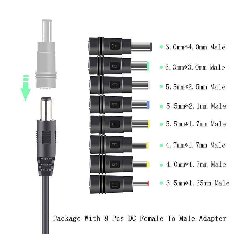 OLAF-Câble d'alimentation USB vers DC, 5V à 12V, convertisseur Boost, 8 Cave, USB vers DC Jack, câble de charge pour routeur WiFi, mini ventilateur, haut-parleur