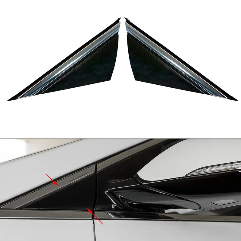 Espelho da janela Fender Pilar Canto Triângulo Moldagem Guarnição, Fit para Hyundai Sonata 2015-2019 86180C1000 86190C1100, 1 Par