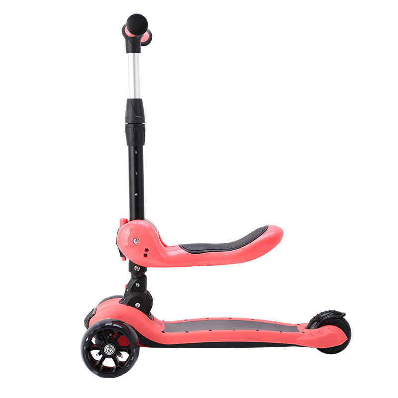 Lazychild-多機能子供用スクーター,3〜6歳の多機能スクーター,フラッシュ付き,漫画の子供用折りたたみスクーター
