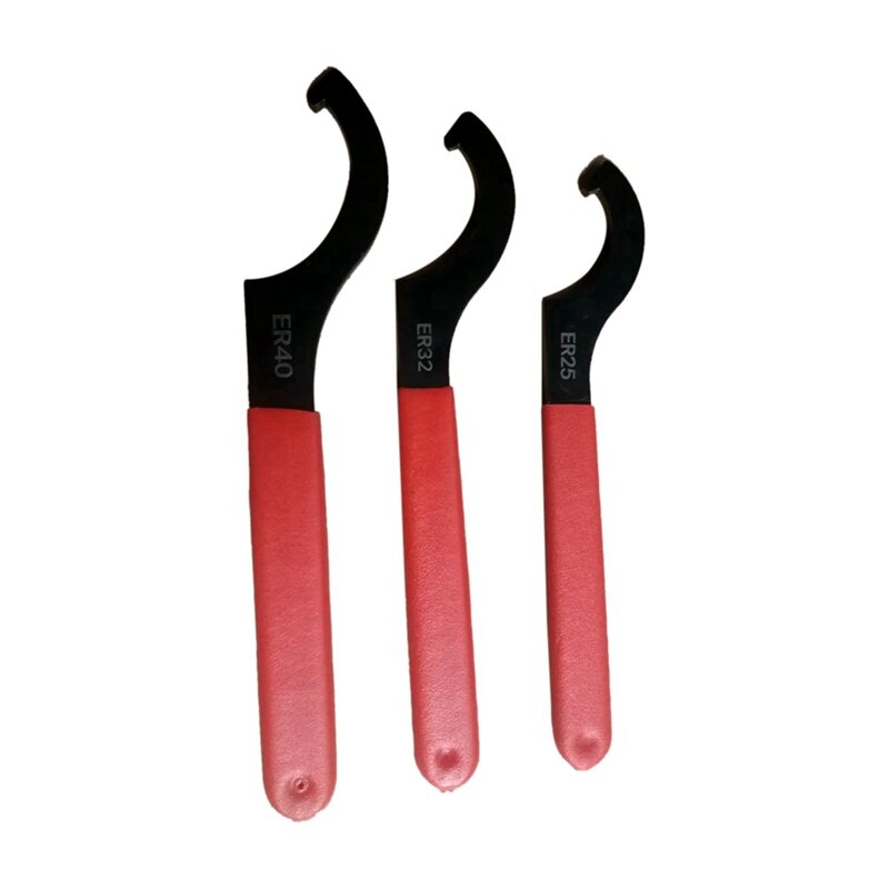 3 Piece ER Multi-Specification Electrophoresis Blackening Wrench ER25/32/40 Wrench Black & Red
