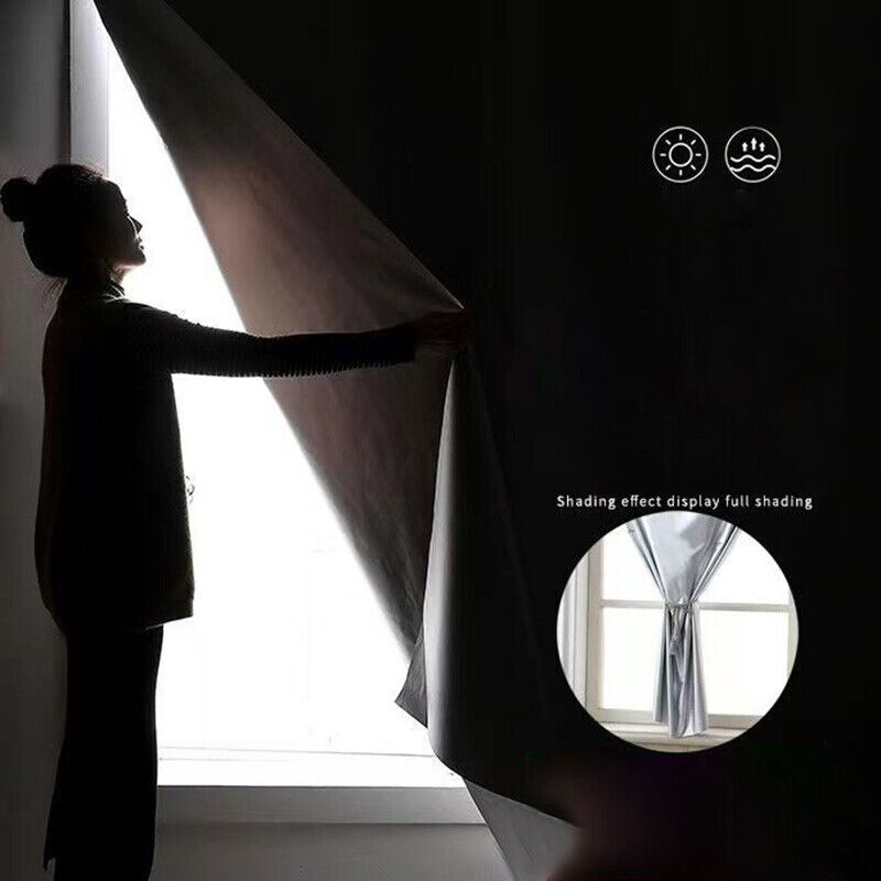 Parasol autoadhesivo de fácil instalación, cortina de sombreado con aislamiento térmico, opaca plateada para ventana