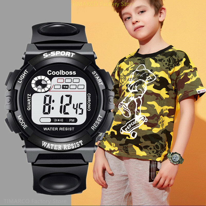 Orologio elettronico per ragazzi e ragazze bambini quadrante luminoso orologi sportivi militari per bambini orologio digitale multifunzione impermeabile