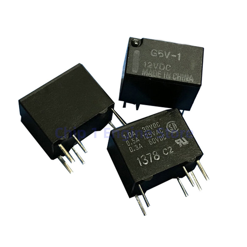 Relé pequeno original do sinal, normalmente aberto, G5V-1-5VDC, G5V-1-12VDC, G5V-1-24VDC, 6 Pin, 0.2A, 5 PCes