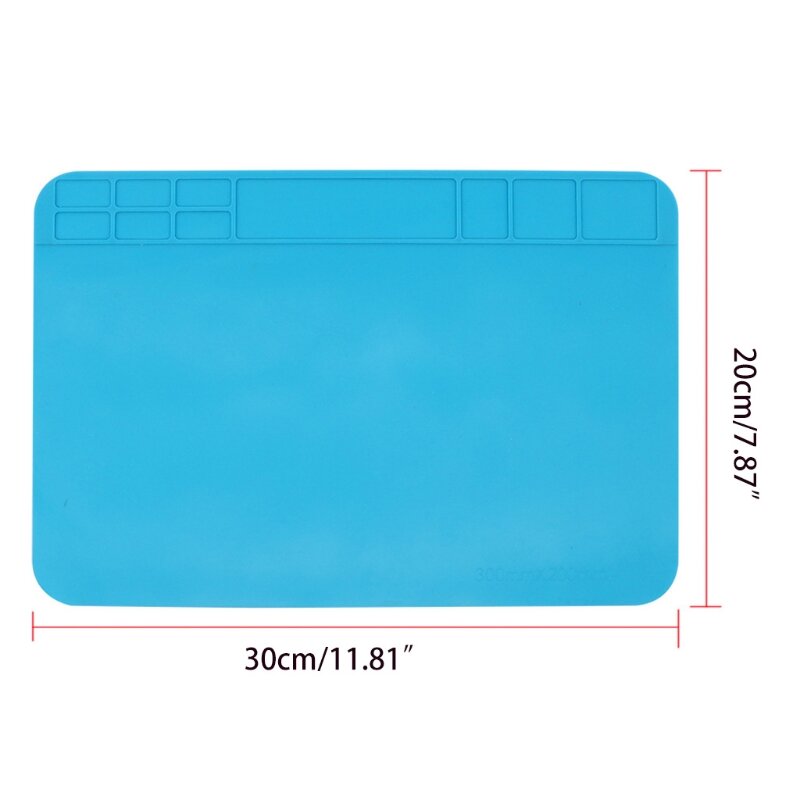 Heat Safe Soldering Mat Silicone Repair Mat Heat Resistant Pad 932°f Soldering Blue 11.81x7.87 Inch Repair Mat Drop Ship