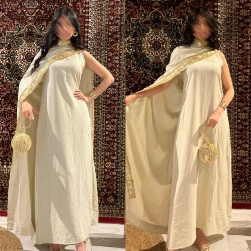 Вечерние шифоновые прямые платья средней длины на одно плечо с узором из Саудовской Аравии для свадебной вечеринки на заказ