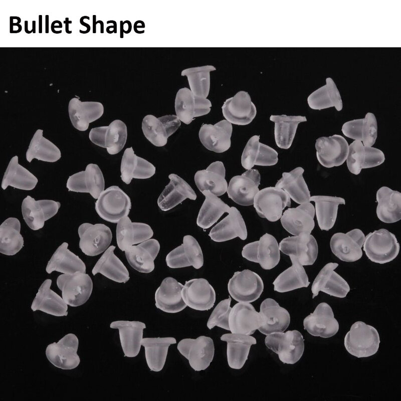 500pcs with Box Soft Rubber Ear Plugs transparent Earring Back Stopper Studs for Stud Earrings DIY Silicone Plug Back Stoppers