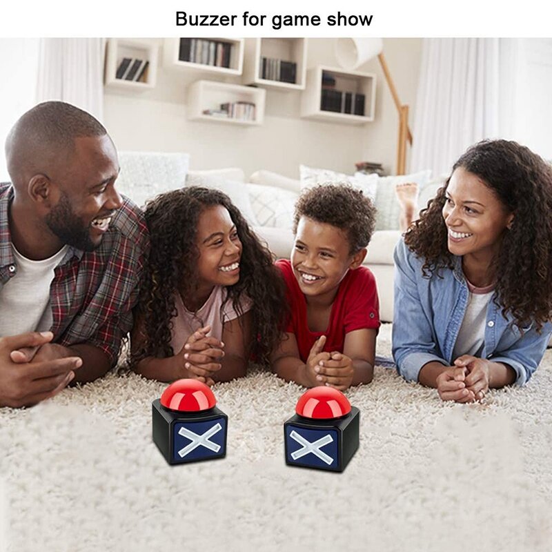 2PCS Game Answer Buzzer , Game Buzzer Alarm Sound Play Button with Light Trivia Quiz Got Talent Buzzer Game Toys