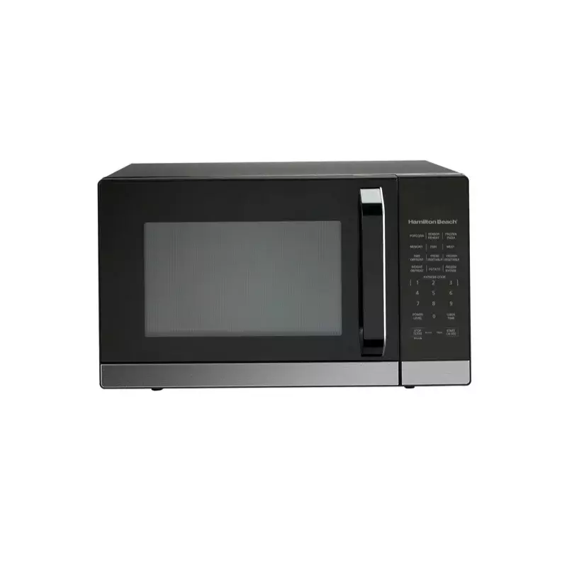 HAOYUNMA 1.4 Cu.ft. Oven Microwave, baja tahan karat hitam, dengan peralatan dapur Sensor