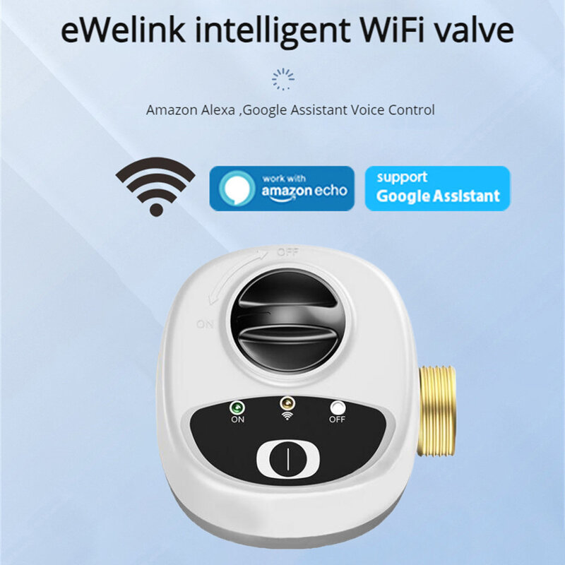 eWelink APP Smart WiFi Water Vavle Gas Water Stop Check Valve DN15/DN20/DN25 Wireless Control Timer Work with Alexa Google Alice