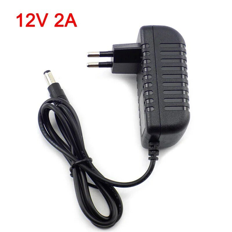 Gakaki 12V 2A 2000mA US EU Plug 100-240V AC to DC Power Adapter Supply Charger Charging adapter for LED Strip Lamp Switch