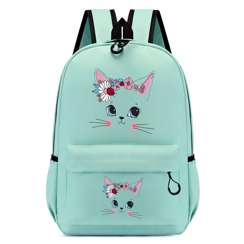 Desenhos animados gato rosto mochila escolar impressão infantil, jardim de infância Bookbag, moda infantil sacos, bonito