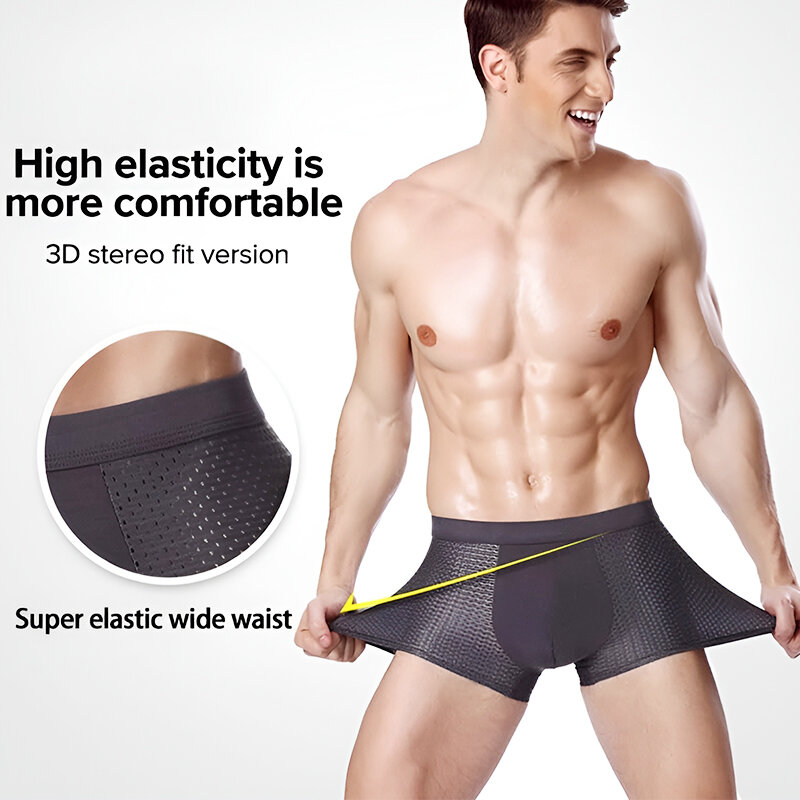 Bamboo Fiber Boxer Briefs Breathable Bamboo Boxer Briefs Men's Ice Silk Underwear Bamboo Boxers