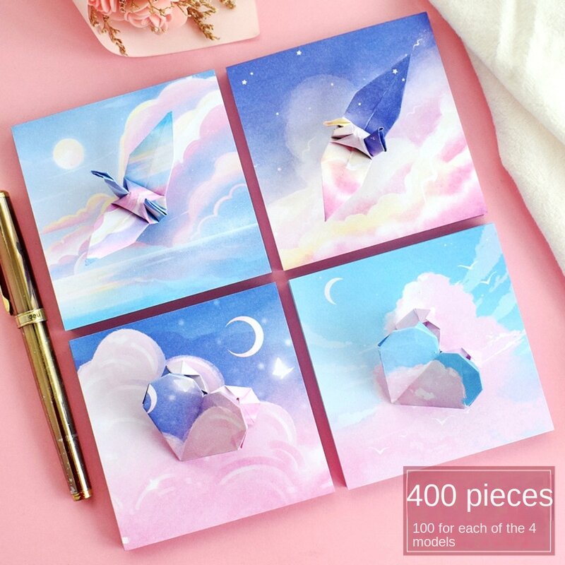 Papel de Origami de cielo estrellado para álbum de recortes, Material de Arte de piezas, plegable, colorido, Cuadrado Sakura, 400