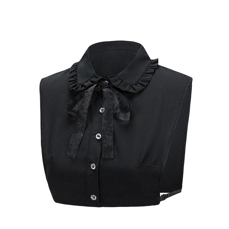 Cuello falso desmontable para mujer, collares falsos de Color sólido, Media blusa, camisa superior, suéter, ropa, accesorios Fak I9P6