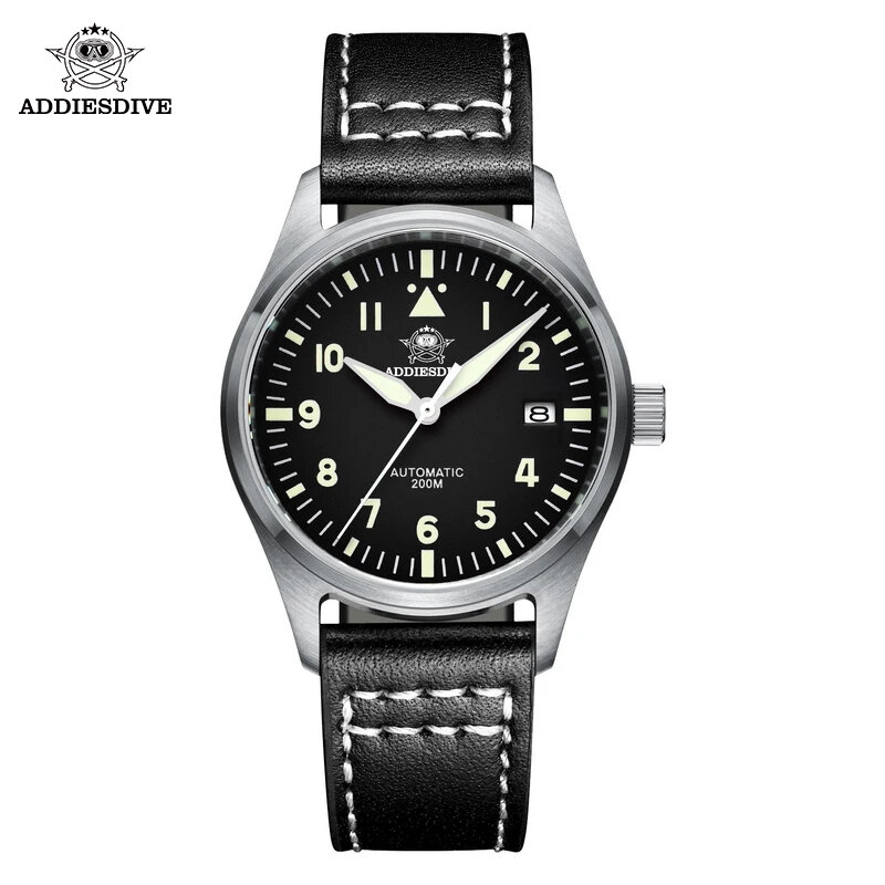ADDIESDIVE 39mm zegarek męski Sapphire automatyczny MY-H2 ze stali nierdzewnej NH35 mechaniczne zegarki świecące 200m sukienka nurkowa zegarek na rękę