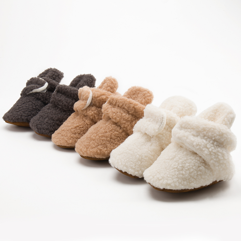 겨울용 아기 양말, 남아 여아 부츠, 푹신한 부드러운 유아 신발, 첫 워커, 미끄럼 방지, 따뜻한 신생아 침대 신발, 모카신