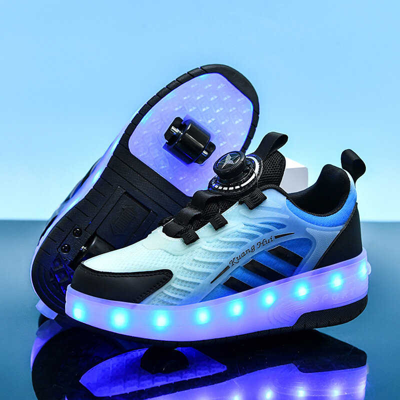 Взрослые спортивные коньки светящиеся туфли для отдыха на открытом воздухе 2-колесные детские коньки Мужская и женская обувь для пар