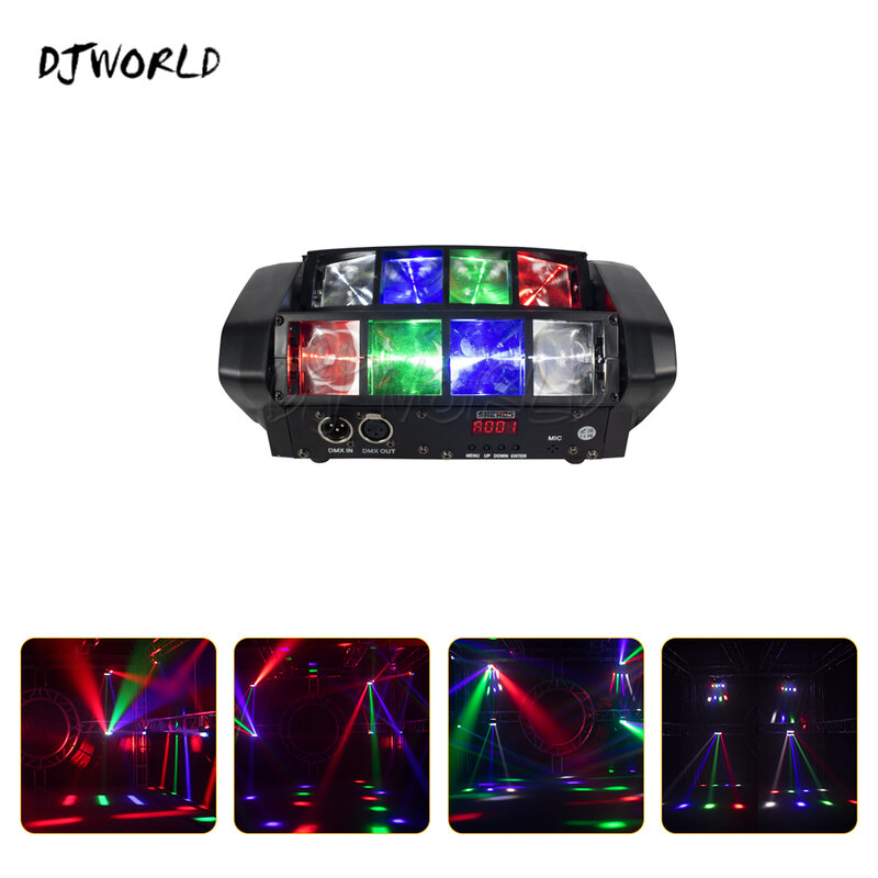 Mini LED światła wiązki 8x6W RGBW pająk oświetlenie z ruchomą głowicą DMX zawód sprzęt sceniczny oświetlenie Dj Disco impreza W klubie nocnym