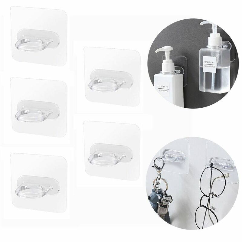 Shampoo Bottle Kitchen Bathroom Shower Gel Organizer Bathroom Accessories Adhesive Hook Support Holder Hook Shelf Hanging Rack