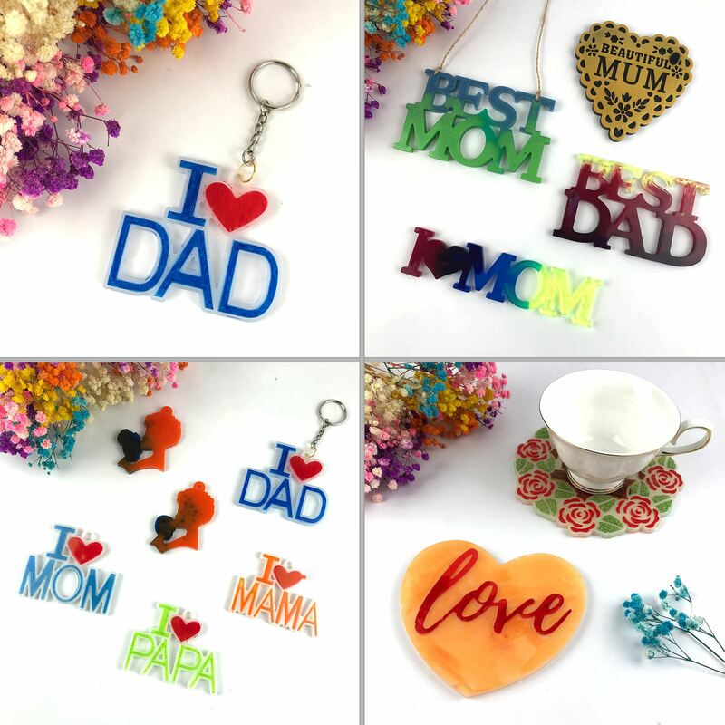 Porte-clés pendentif en résine, moule pendentif pour la fête des pères, en Silicone, fait à la main, pour maman et papa, fabrication de bijoux artisanaux