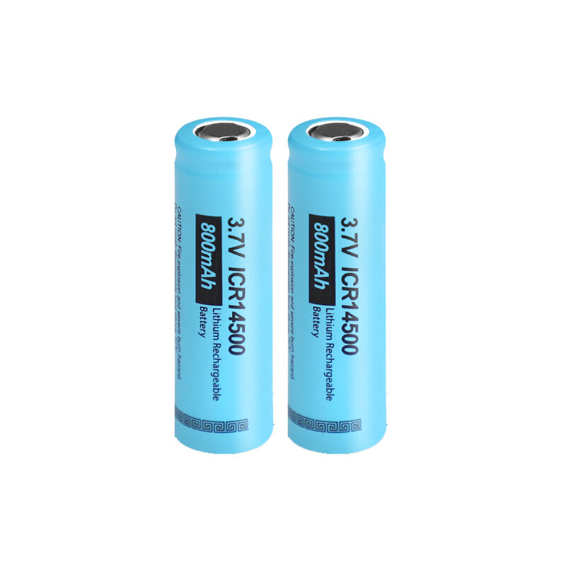 2PC PKCELL AA batteria al litio 800mAh 3.7V ICR 14500 batterie ricaricabili agli ioni di litio per torcia a Led fari torcia Mouse