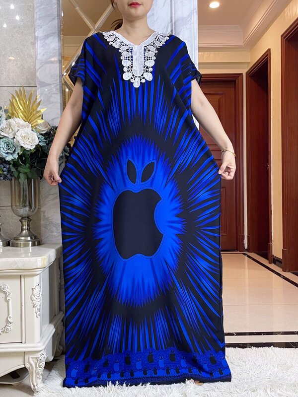 Женское платье с коротким рукавом, однотонное Хлопковое платье-макси с цветочным принтом, лето 2024