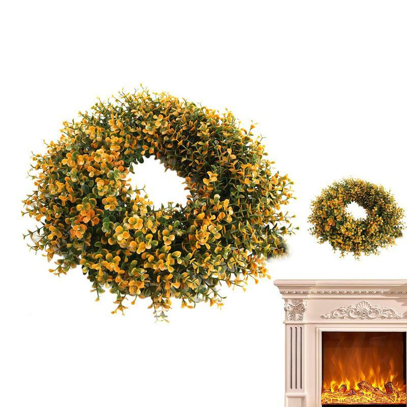 Corona de Navidad Artificial para decoración de sala de estar, corona de puerta de lavanda para otoño y primavera