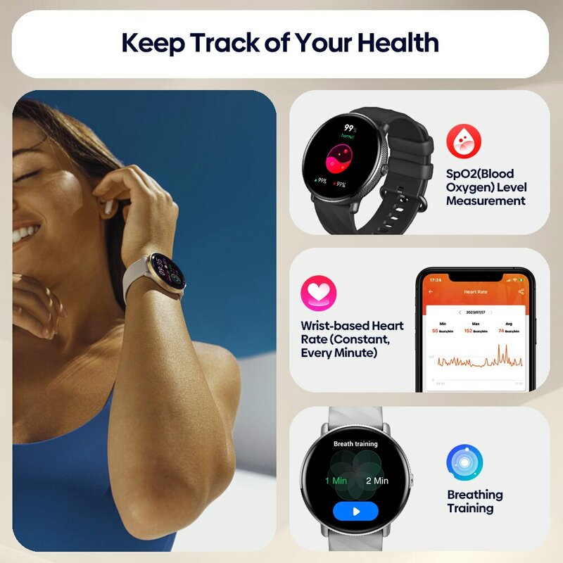Zeblaze GTR 3 Pro Połączenia głosowe Inteligentny zegarek Wyświetlacz AMOLED 316L Smartwatch fitness ze stali nierdzewnej dla kobiet
