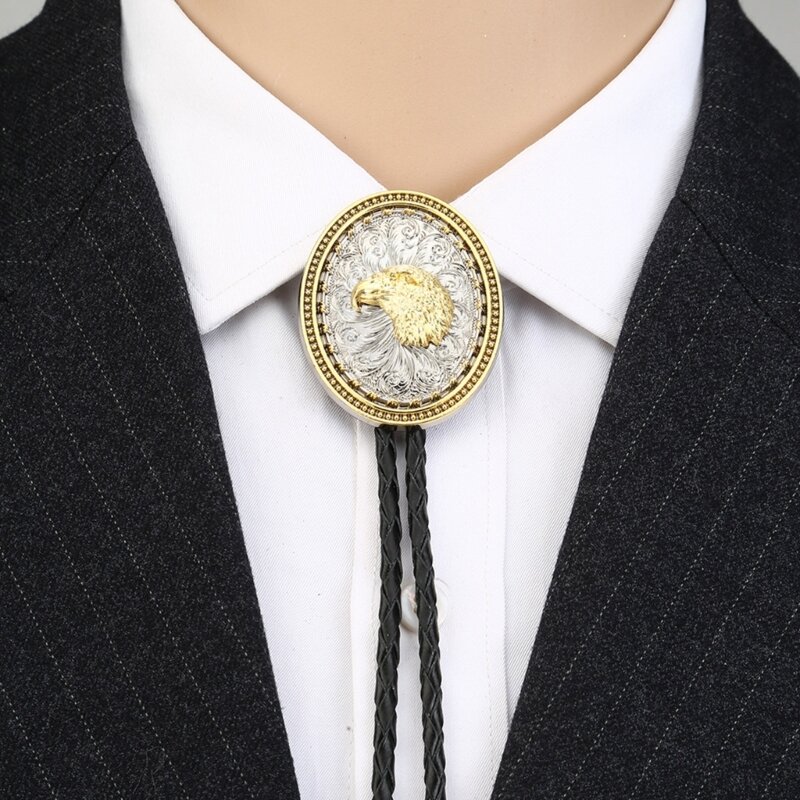 Ковбойский галстук-боло в стиле вестерн с резной пряжкой в ​​виде животных, винтажный галстук для мужчин, Прямая поставка
