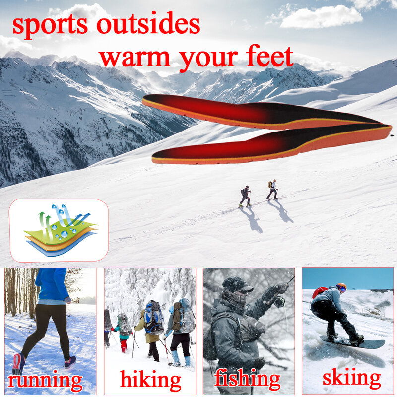 2000 mAh Heated insoles, Rechargeable Heated Insole, Foot Warmer with Remote Control, Winter Outdoor Hunting,Fishing and Hiking