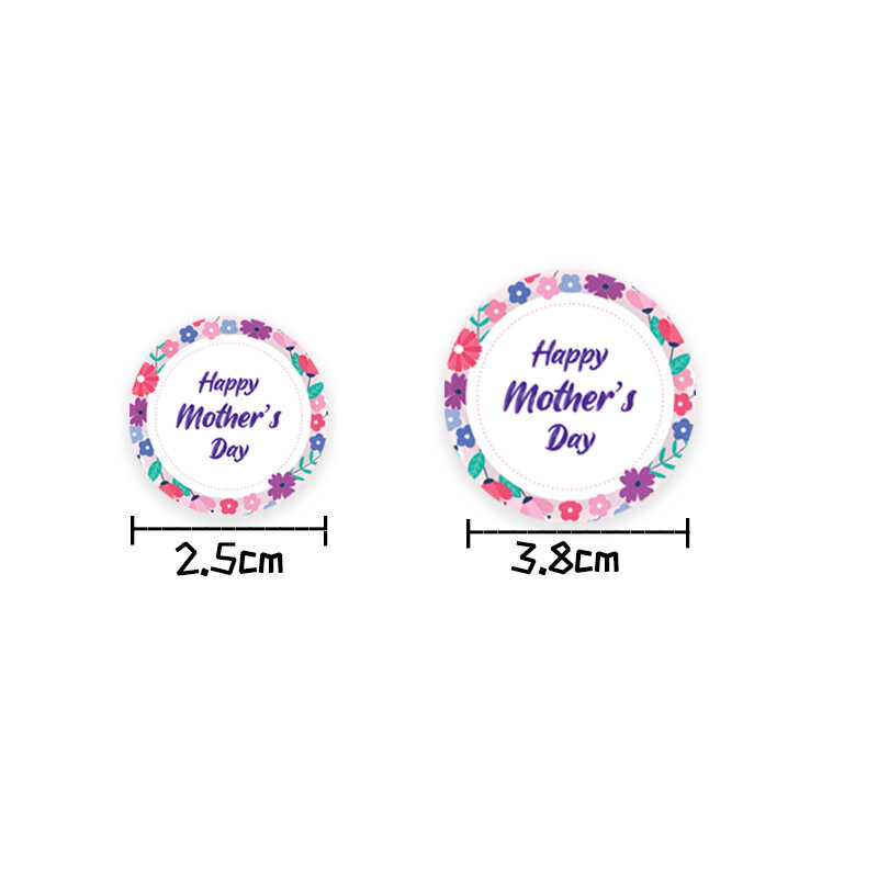 100-500 stücke Glücklich Mütter Tag Aufkleber Umschlag Dichtungen Danke Aufkleber für Geschenk Verpackung Party Favor Kleine Business liefert