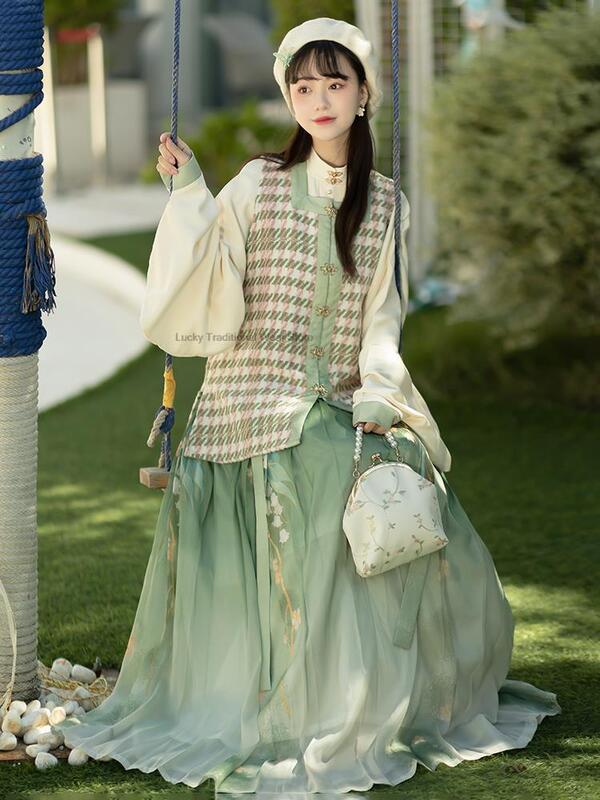 Manchon Pipa de la dynastie Ming pour femmes, Hanfu chinois, vêtements traditionnels améliorés, princesse des Prairies trempée, 03