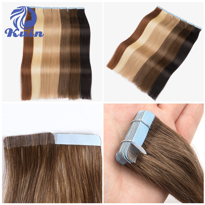 Straight Tape In Hair Extensions Double Sided Adhesive Human Hair 2.5g/pc 20pcs/pack Tape In Hair Natural Seamless Skin Weft