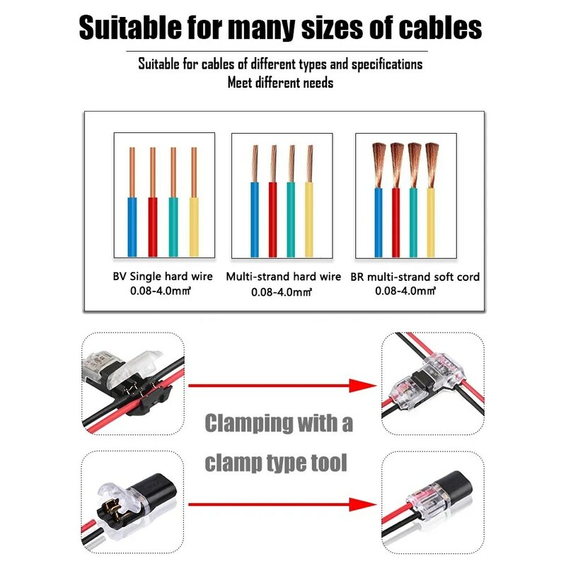 5/10 Stuks 2-Pins Pluggable Draad Connector Snel Splitsen Elektrische Kabel Krimp Terminals Voor Draden Bedrading 8-22awg Led Auto Connectoren