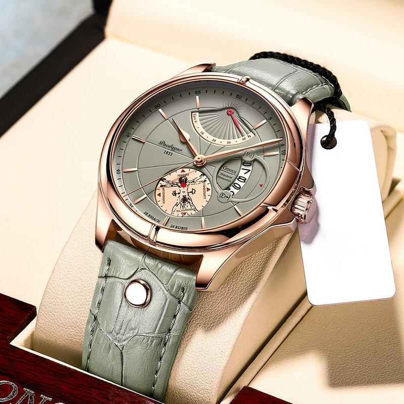 Męski zegarek kwarcowy modny Top luksusowy sport data Glow męski zegarek ciemny marka kwarcowy w skórzanym nowym męskim zegarku O6c5