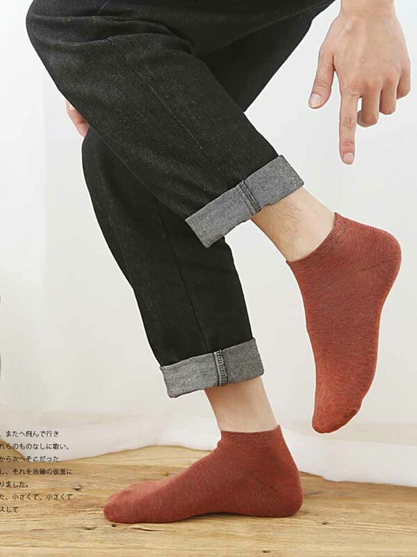 Kaus kaki katun pria, 5 pasang mode Pak kaus kaki bernapas kualitas tinggi kaus kaki pendek hitam Ankle hadiah untuk pria 2024
