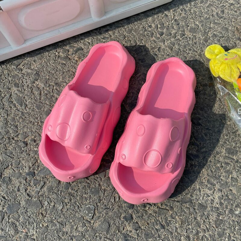 New Summer High-heeled Slippers EVA Women's Home Non Slip Sandals Bathroom Soft Indoor Beach Casual Flip Flops for Couple