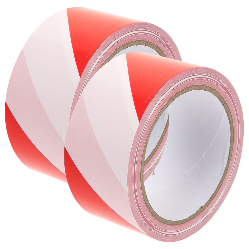 2 Rolls The Tape Red and White Cordon Warning Barrier Halloween Not Enter Non Sticky Caution Construction Safety