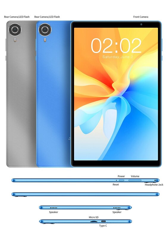 Teclast-P25T 2023 Tablet, Allwinner A133, 1.8GHz Quad-Core, 8GB, 4GB + 4GB Wi-Fi 6 BT 5.0, ROM 64GB, 1200x800IPS, 5000mAh, 10,1"