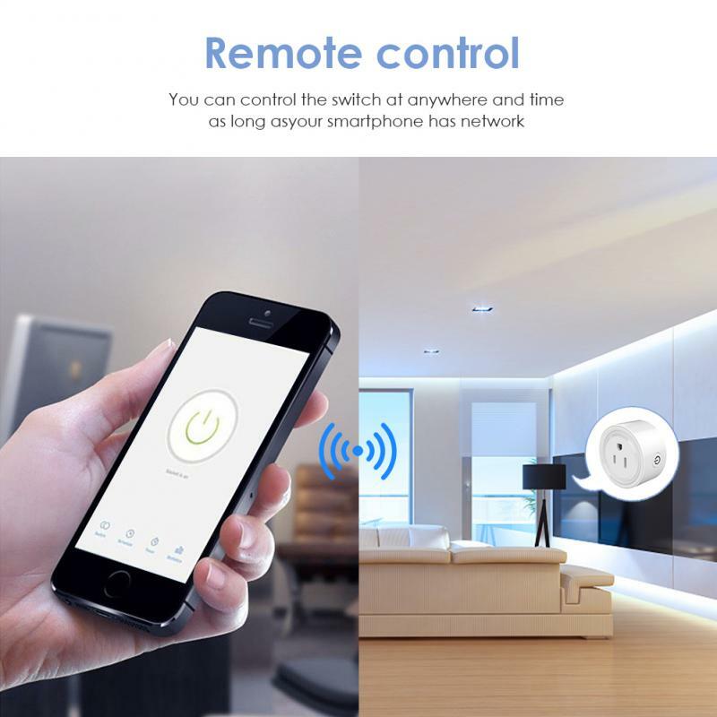 20A US Standard WiFi Smart Home Plug Outlet Tuya Alat Rumah Remote Control Bekerja dengan Alexa Google Home Tidak Memerlukan Hub