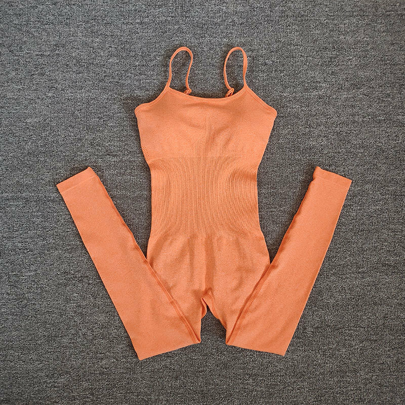 Holifeni  Summer New Plus Size Bikini Sports Halter Vest Naked Sense Sweat Shapeing S Yoga Pants Jumpsuit Comfortable One-piece