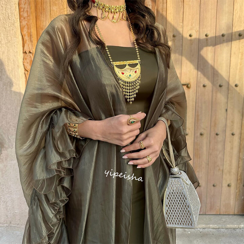 Jiayigong-Robe de cocktail plissée en satin, ligne A, sans bretelles, occasion sur mesure, Arabie saoudite, Midi