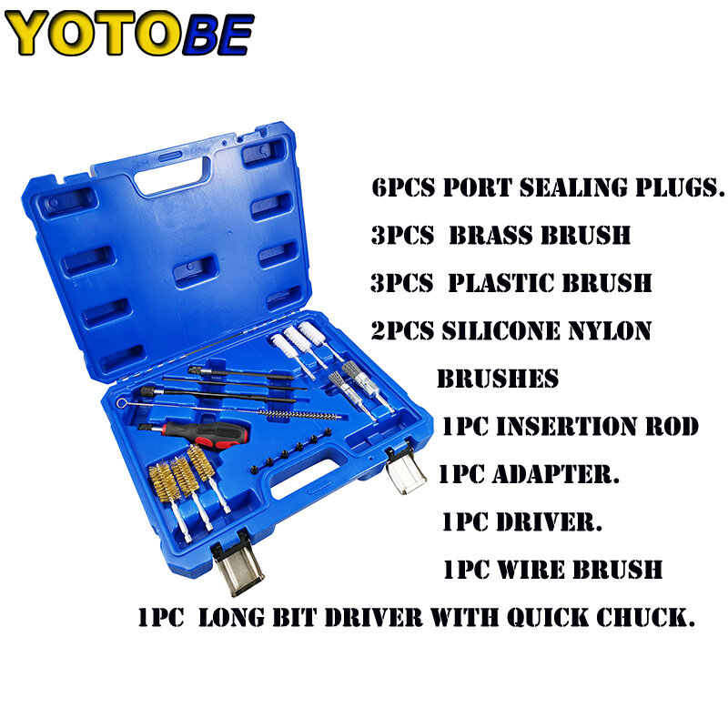 19pcs Diesel Injector Seat & Port Cleaning Tool Set Universal Decarbonising Tool