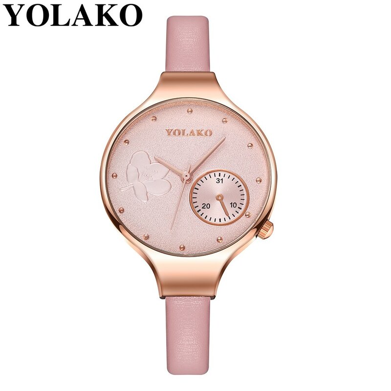 YOLAKO-reloj de cuarzo con flores para mujer, cronógrafo creativo de alta calidad a la moda, ideal para regalo