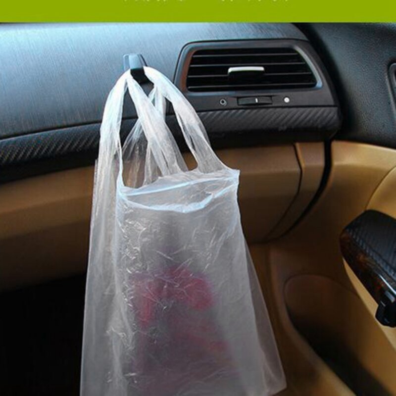 Mini crochet de voiture en plastique ABS, noir, sac à lunettes, adhésif enveloppé, questionMini, cintre de voiture, 3 pièces par ensemble