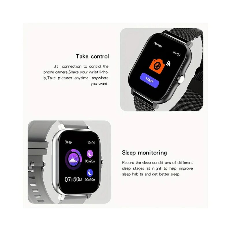 Relógio inteligente android para homens e mulheres, chamada bluetooth, oxigênio no sangue, monitoramento de pressão, tela colorida, 1,44 polegadas, 2023